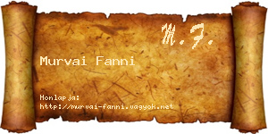 Murvai Fanni névjegykártya