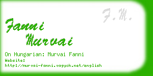 fanni murvai business card